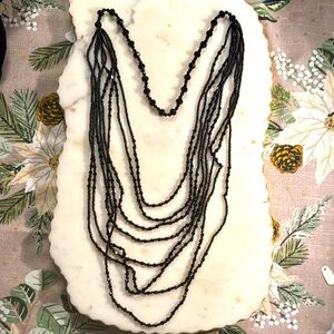 Elegant Black Beaded Necklace